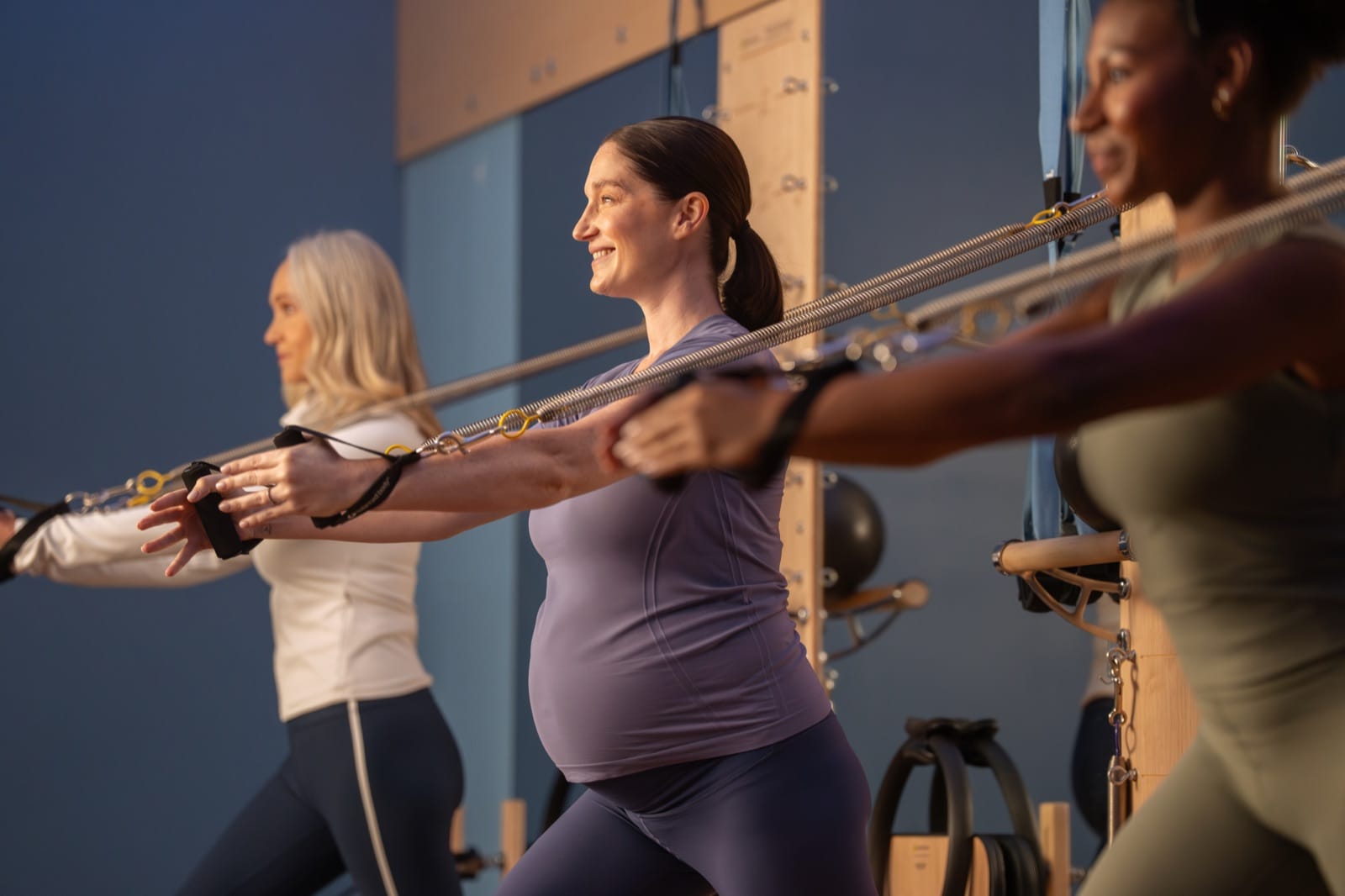 Group of teens in a Pilates class